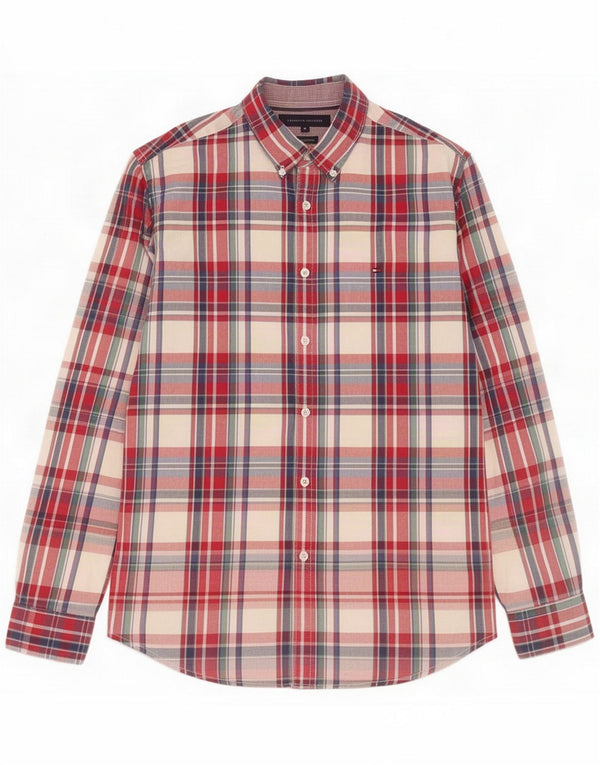 Tommy Hilfiger Chemise New York Fit pour homme en coton à carreaux rouge moyen