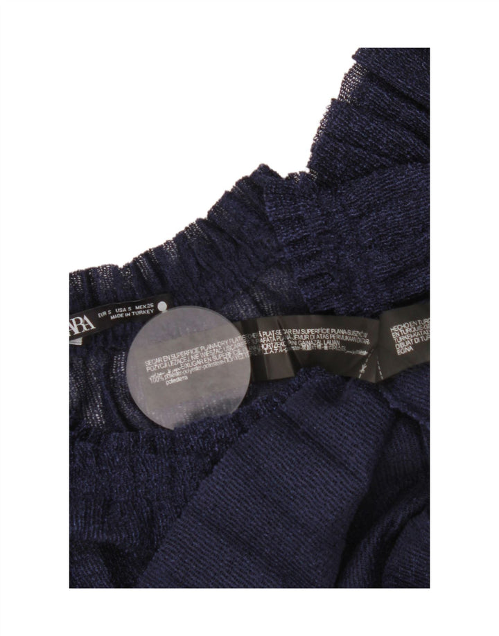 Zara Chemisier surdimensionné à manches longues pour femme UK 10 Petit Bleu marine