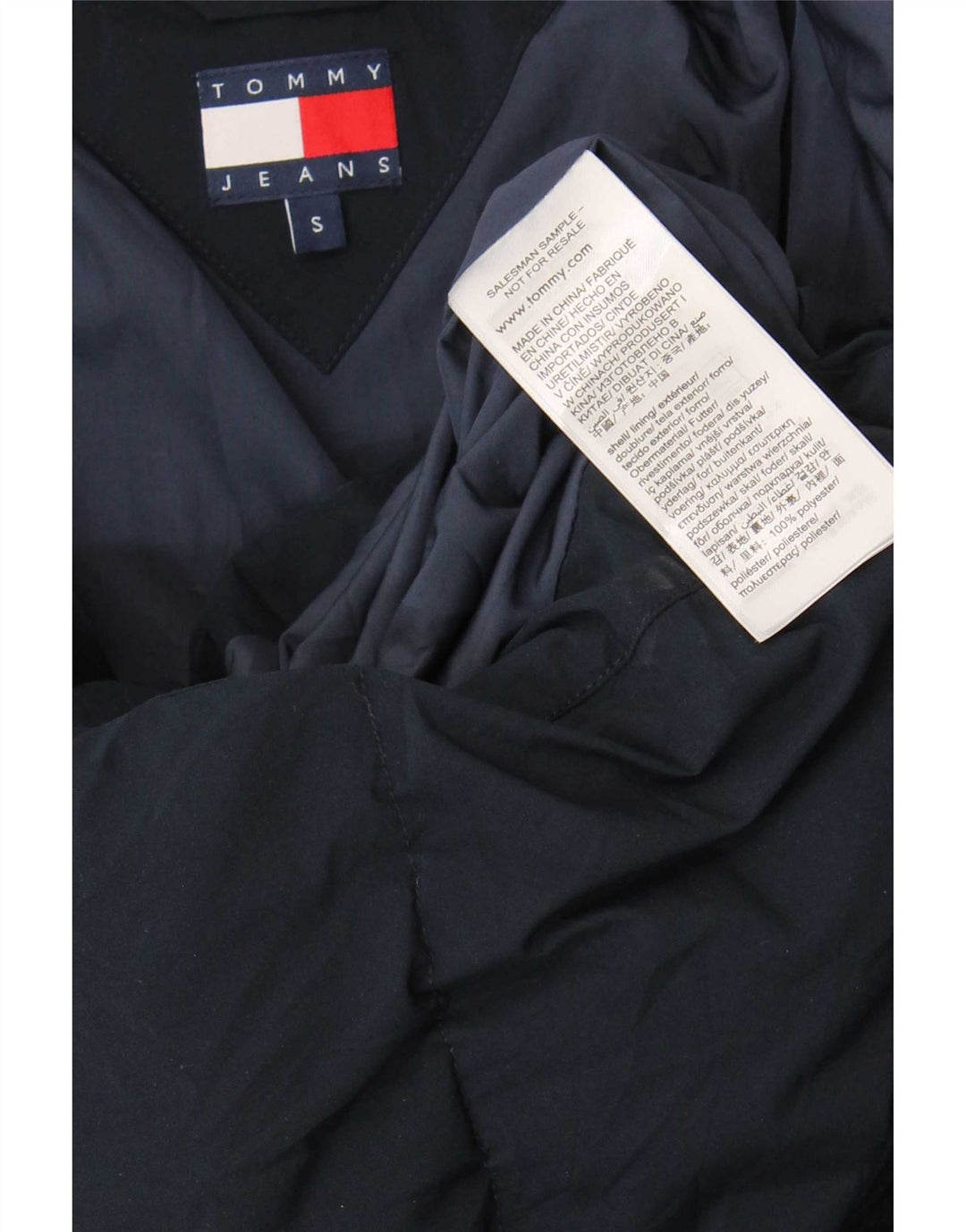 Tommy Hilfiger Manteau rembourré surdimensionné pour femme UK 10 Small Bleu marine Polyester