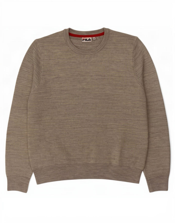 Fila Pull Col Rond Homme Gris Moyen Moucheté