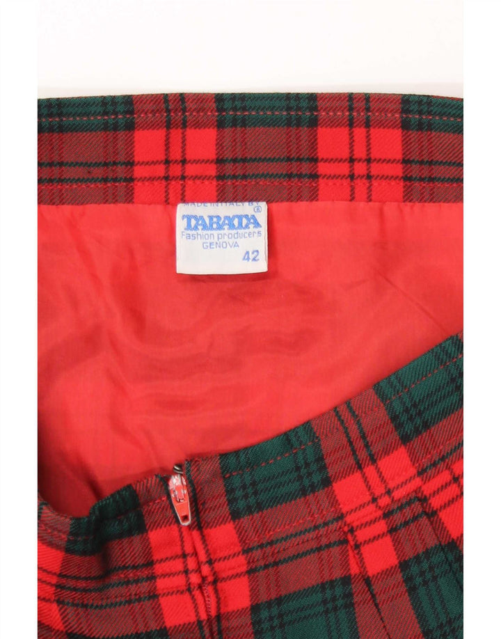 Jupe crayon femme vintage IT 42 Medium W27 laine à carreaux rouge