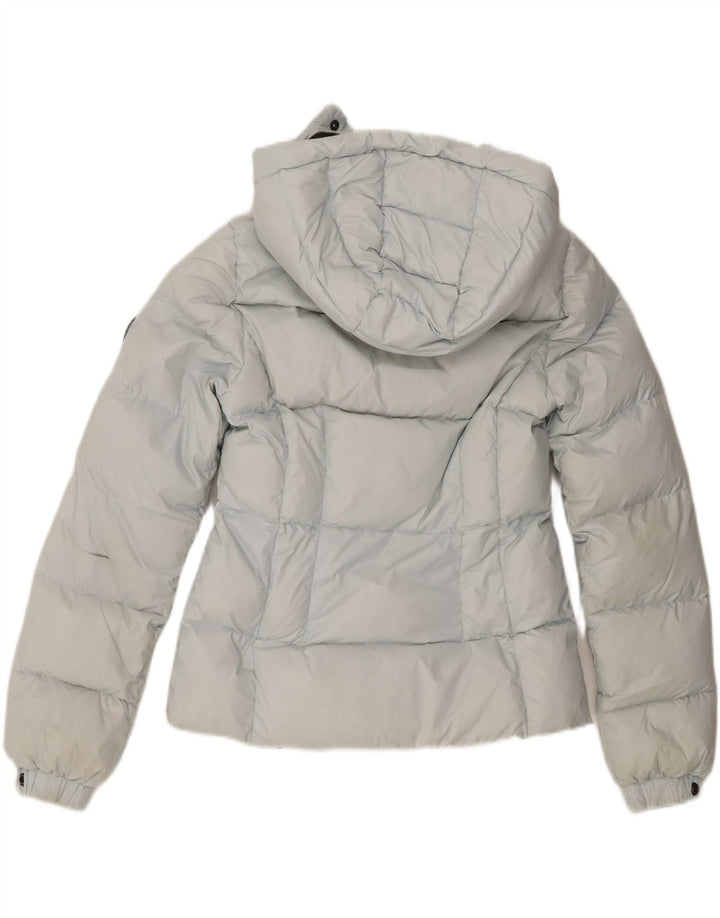 Superdry Veste matelassée à capuche pour femme UK 8 Small Bleu Nylon