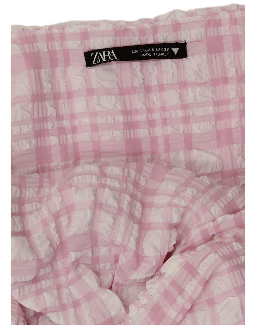 Zara Robe d'été découpée pour femme UK 8 Petit carreaux roses