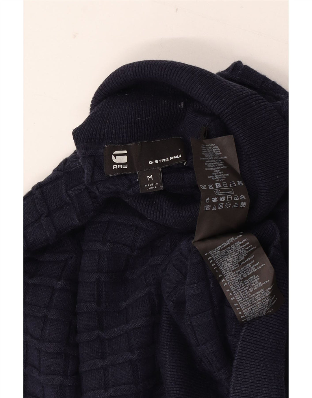 G-STAR Pull Col Roulé Homme Bleu Marine Moyen Coton