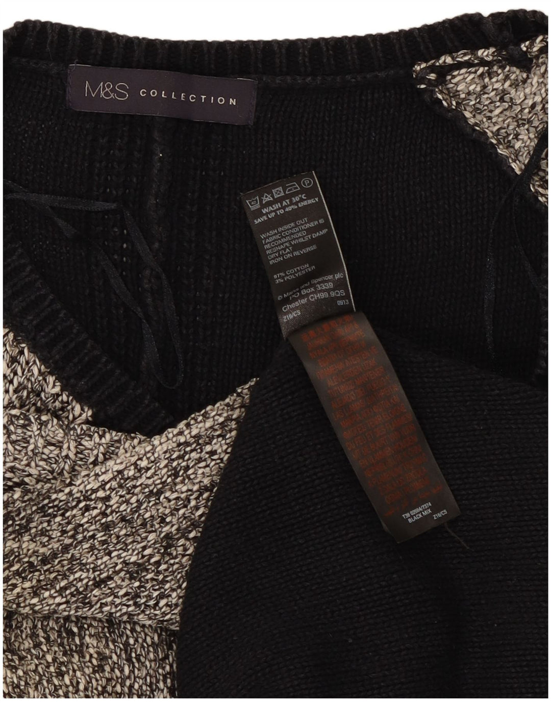 Marks & Spencer Pull col bateau pour femme UK 12 Medium Noir
