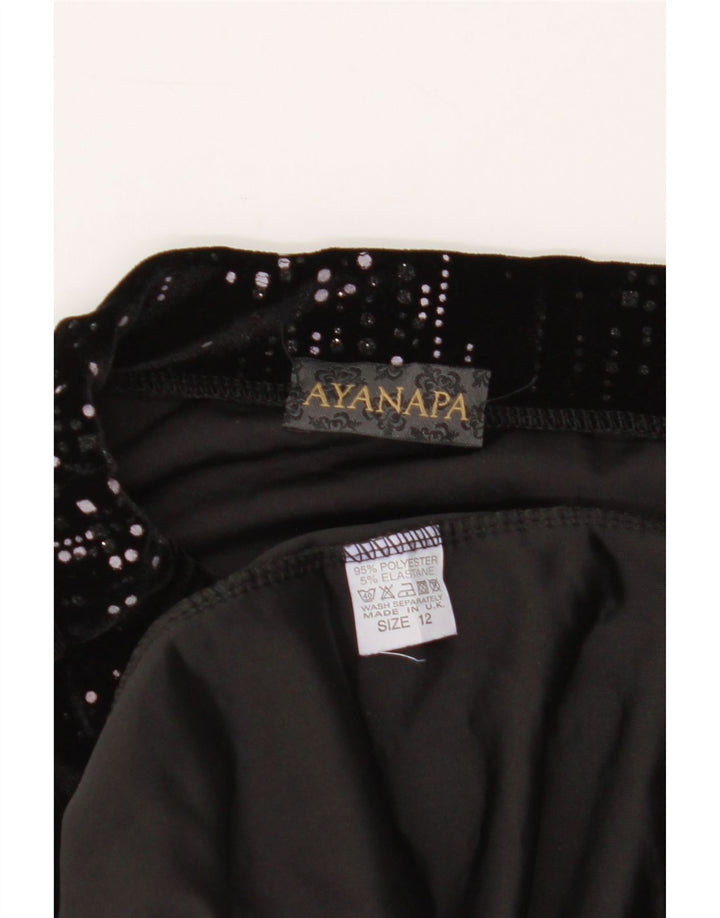 VINTAGE Womens Pencil Skirt UK 12 Medium W30  Black Geometric Polyester Vintage Vintage and Second-Hand Vintage from Messina Hembry 
