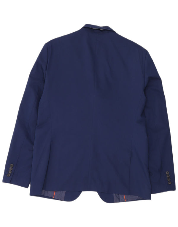 Zara Veste Blazer 2 Boutons Homme EU 54 XL Bleu Viscose