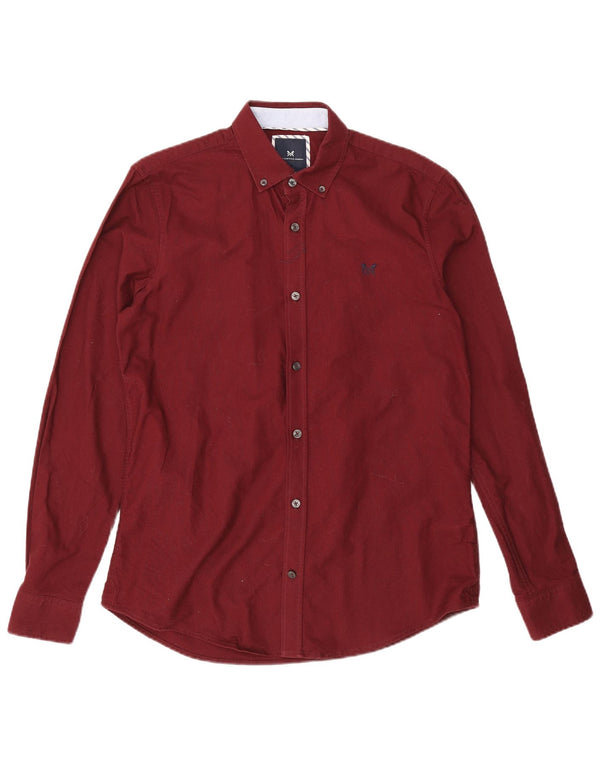 Crew Clothing Chemise Slim Fit Homme Coton Bordeaux Moyen