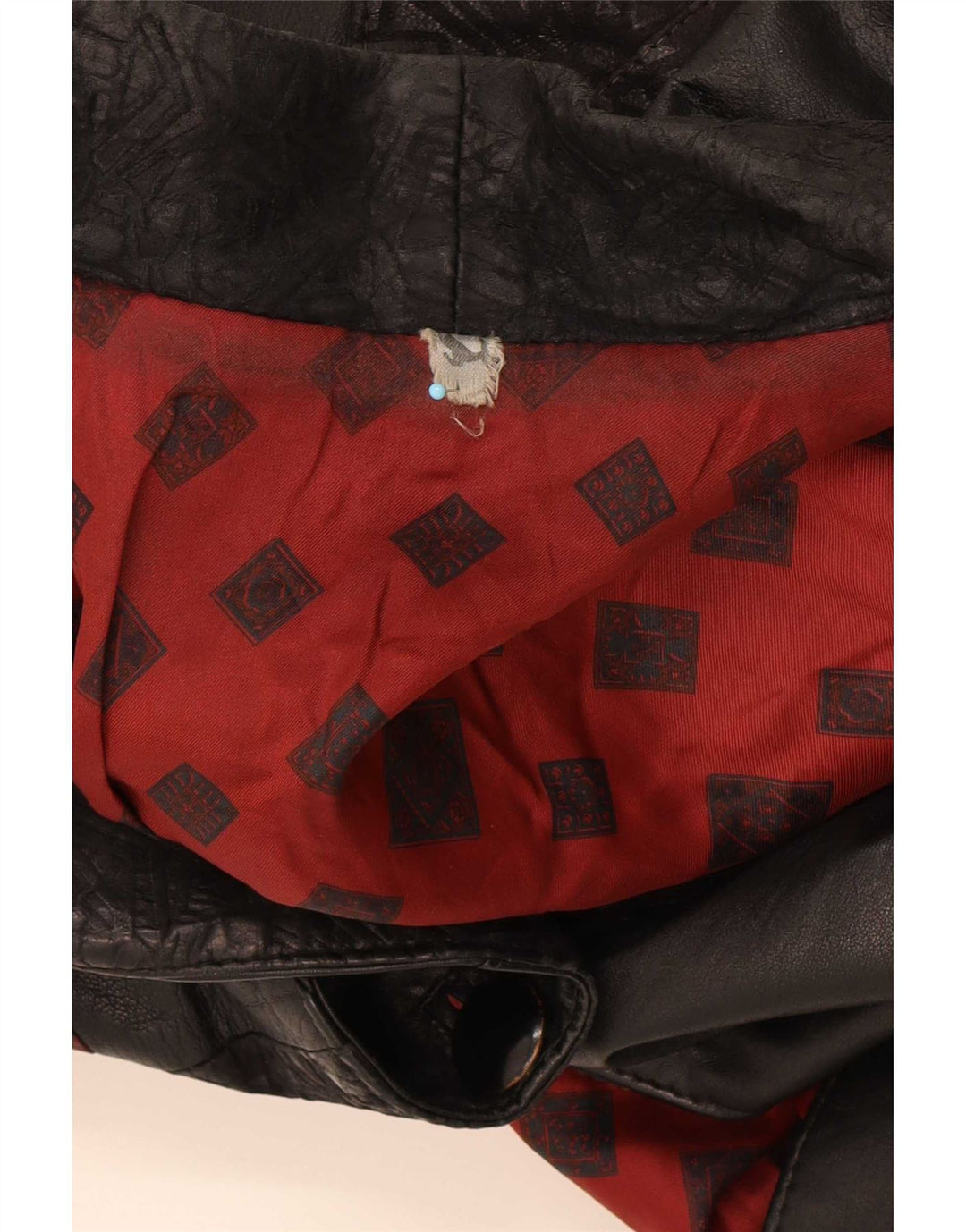 veste en cuir surdimensionnée femme vintage UK 10 Petit Noir