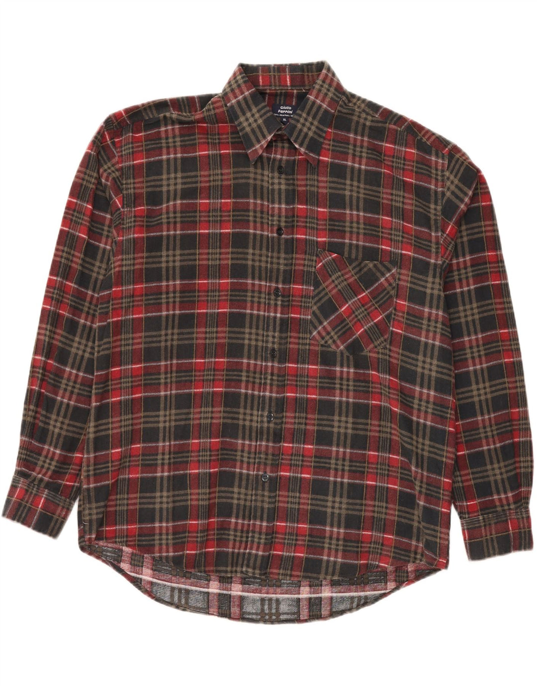 VINTAGE Chemise Flanelle Homme XL Coton à Carreaux Multicolore