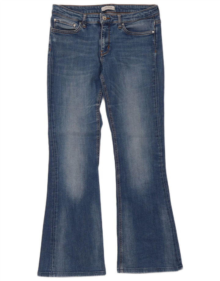 Zara Jean évasé pour femme EU 40 Medium W30 L30 Bleu