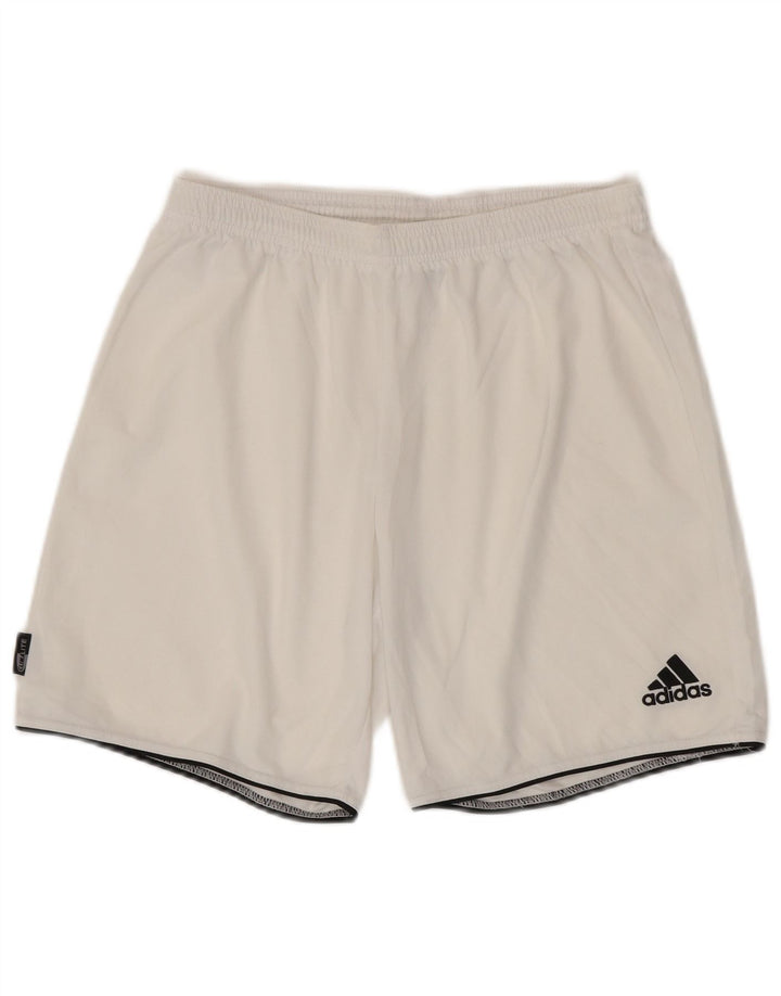 ADIDAS Short de Sport Climalite Homme Blanc Moyen Polyester