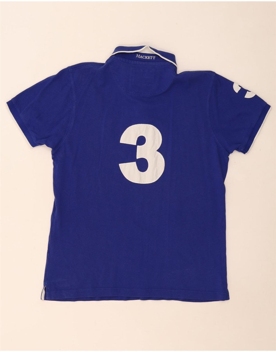 HACKETT Polo Graphique Coupe Ajustée Homme XL Bleu Coton