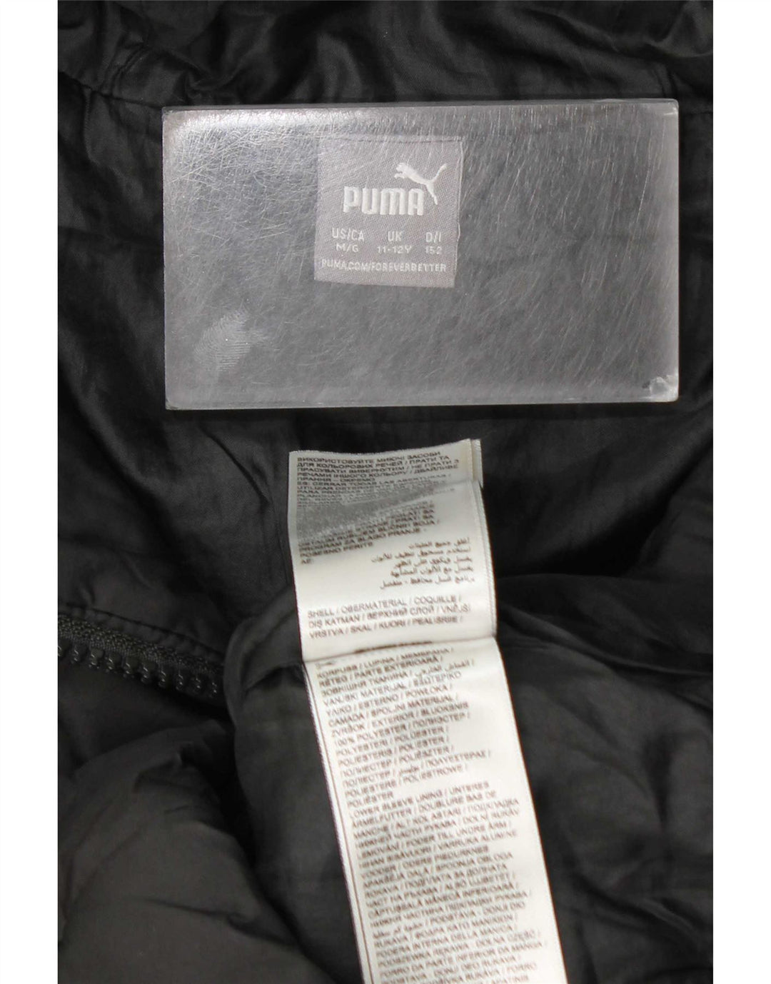 Puma Veste matelassée à capuche garçon 11-12 ans Noir Polyester