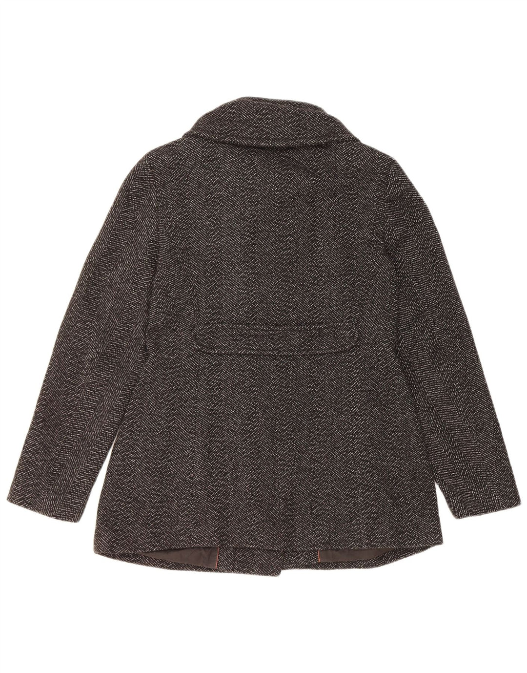 Max & Co. Caban Femme UK 8 Petite Laine à Chevrons Noir