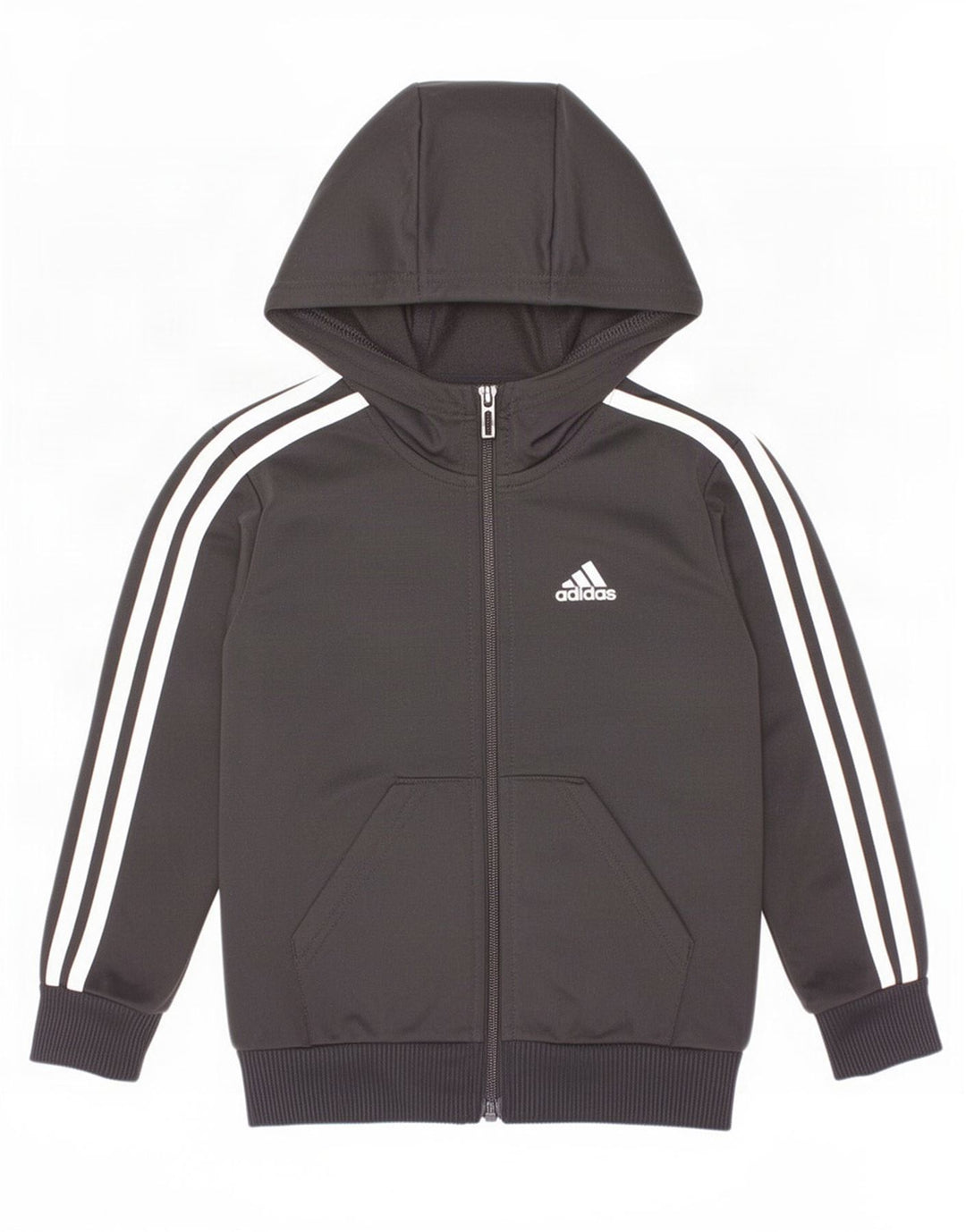 Adidas Pull à capuche zippé pour garçon 4-5 ans Noir Polyester