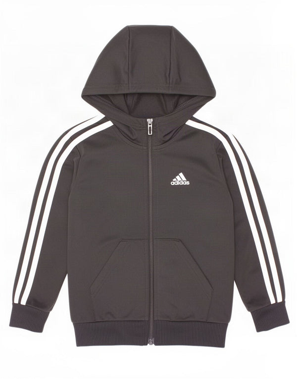 Adidas Pull à capuche zippé pour garçon 4-5 ans Noir Polyester