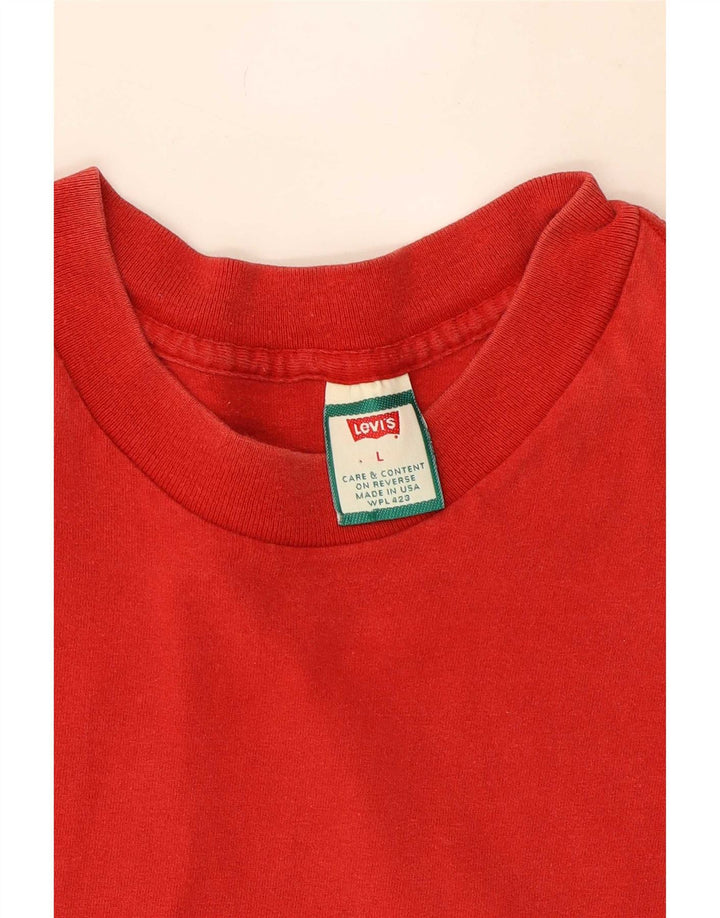 Levi's T-Shirt Graphique Homme Rouge Large Coton