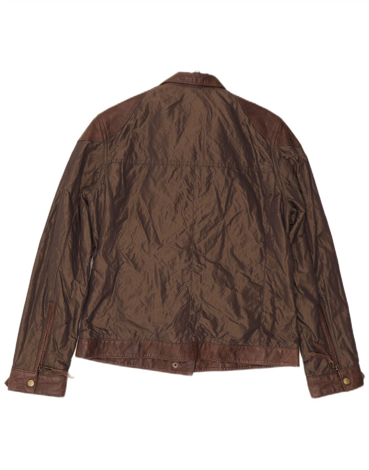 veste utilitaire femme vintage UK 14 Polyamide brun moyen