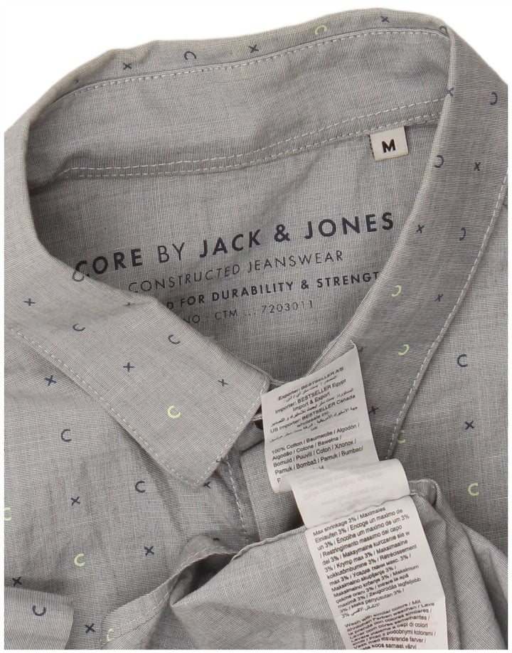 Jack & Jones Chemise à Manches Courtes Homme Gris Moyen à Pois Coton
