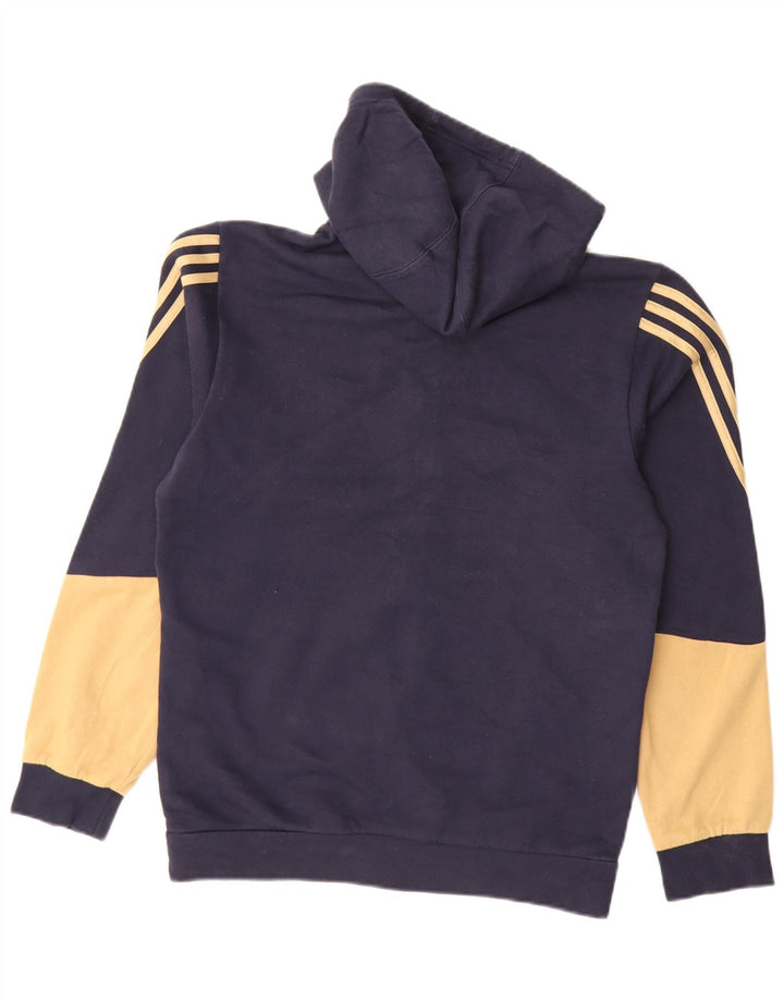 ADIDAS Pull à capuche zippé pour homme Petit coton colorblock bleu marine