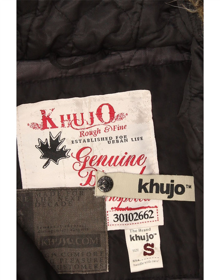 KHUJO Parka à capuche pour femme UK 10 Small Noir