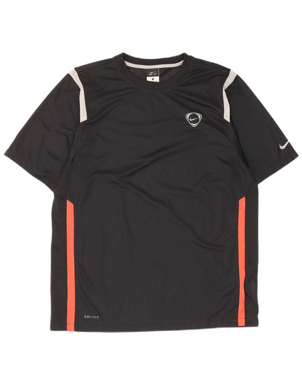 Nike Hommes Dri Fit T-Shirt Haut UK 42/44 Grand Noir Colorblock Polyester