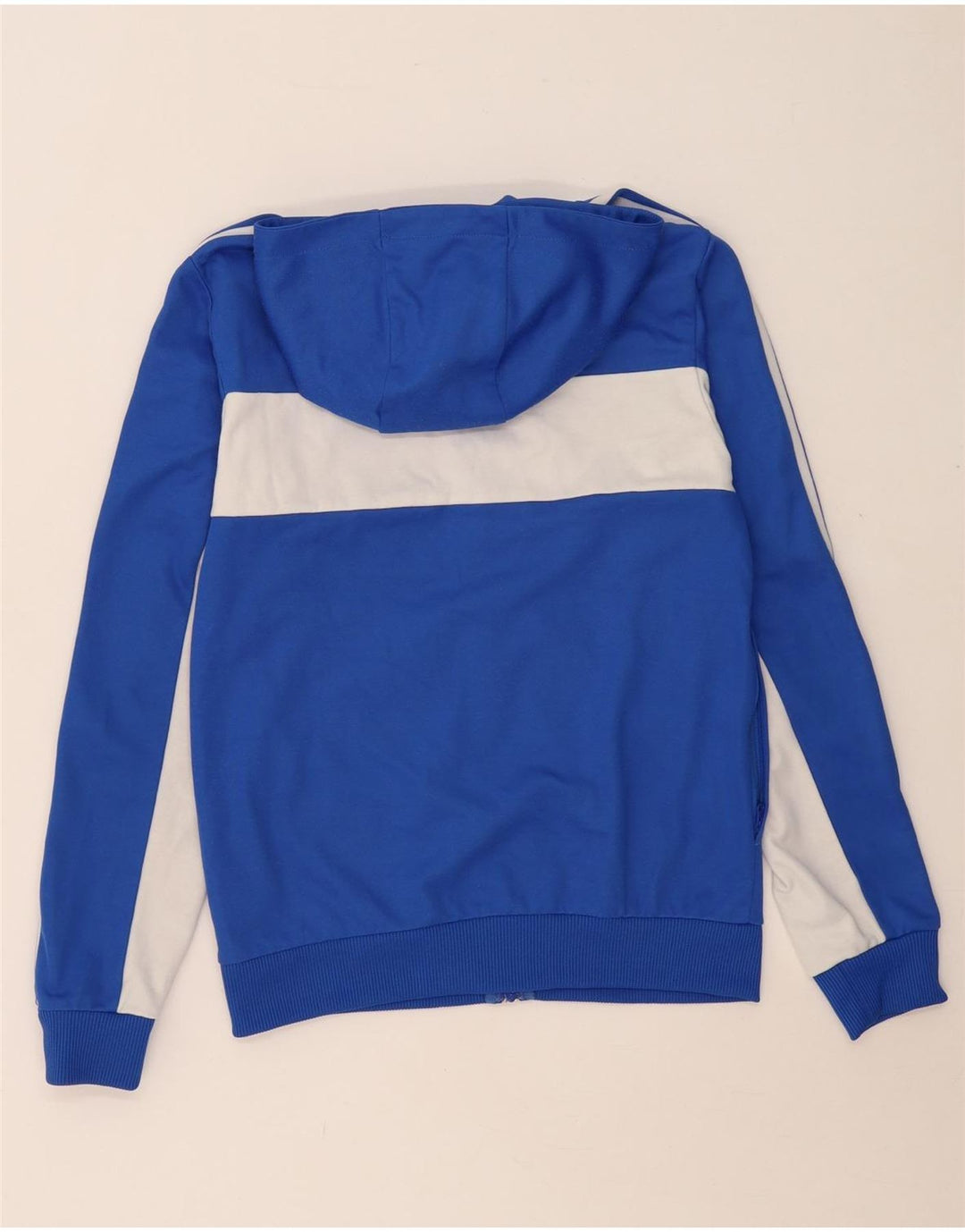 ADIDAS Pull à capuche zippé pour homme XS en coton color block bleu