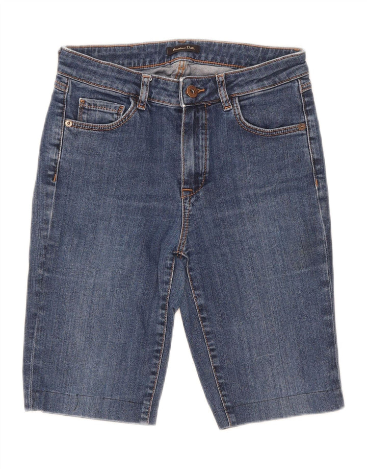Massimo Dutti Short en jean coupe régulière pour femme EU 36 XS W26 Bleu