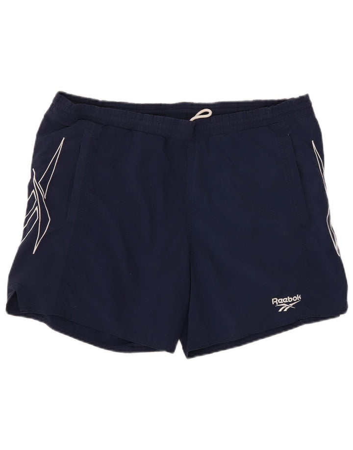 Reebok Short de Bain Graphic Homme Bleu Marine Moyen Polyester