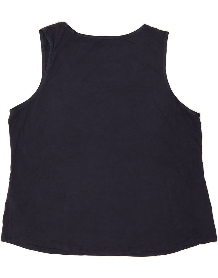 OASIS Womens Vest Top UK 22 3XL Navy Blue Viscose Vintage Oasis and Second-Hand Oasis from Messina Hembry 