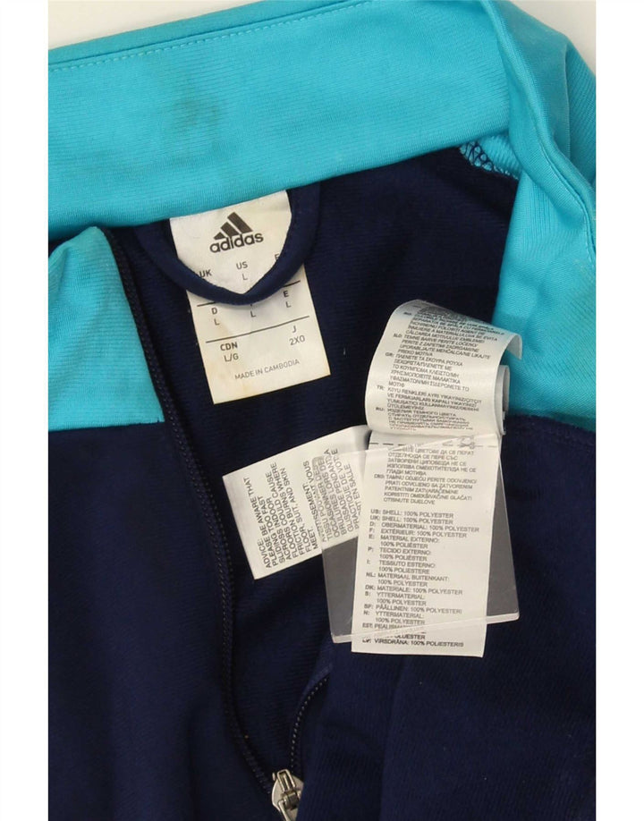 Adidas Veste de survêtement pour homme Taille L Bleu marine Colorblock Polyester