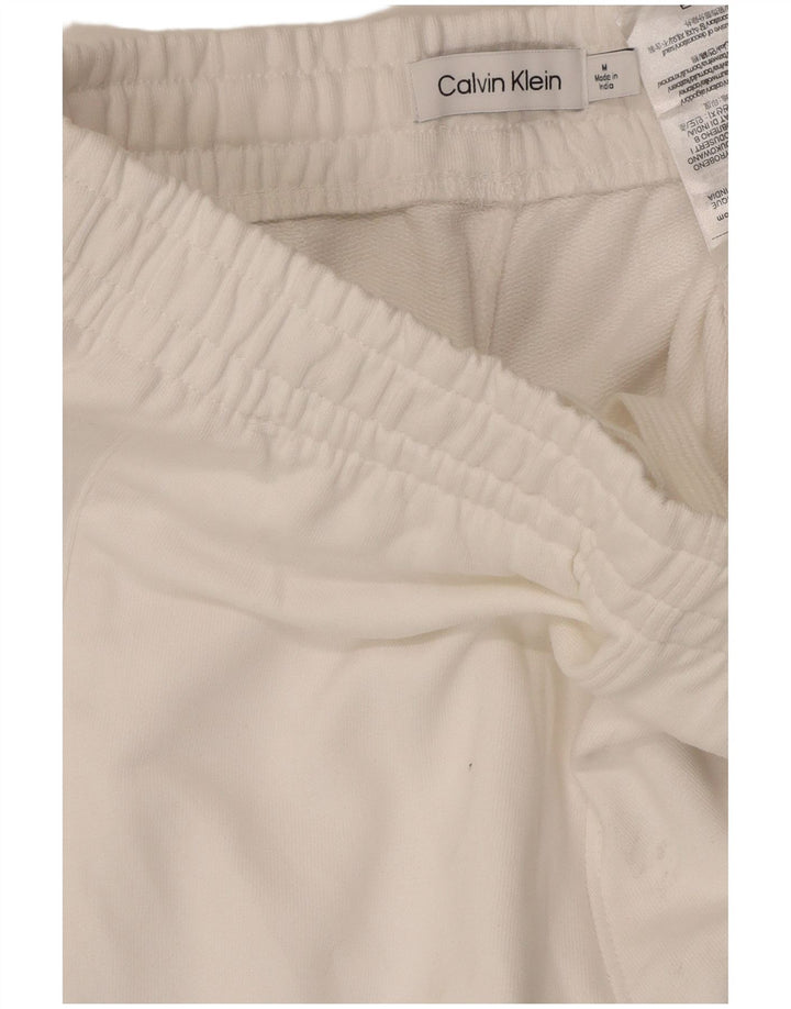 CALVIN KLEIN Pantalon de Survêtement Graphique Joggers Homme Blanc Moyen Coton