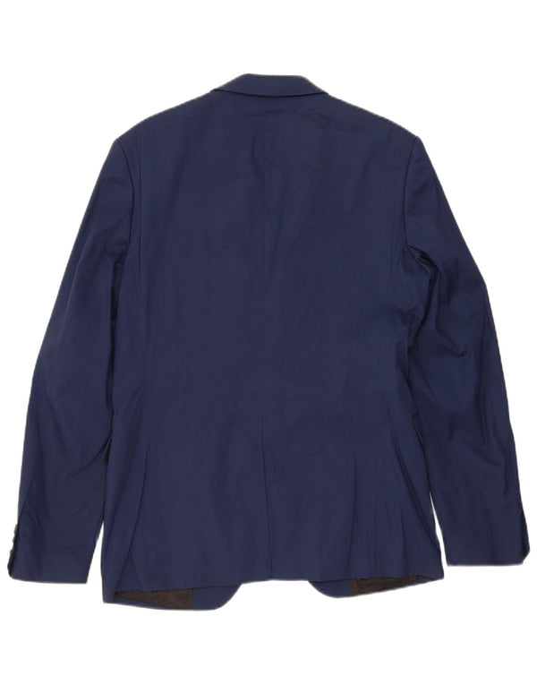 Zara Veste Blazer 2 Boutons Homme EU 50 Coton Bleu Marine Moyen