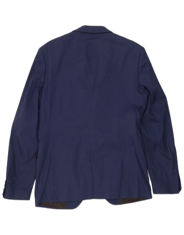 Zara Veste Blazer 2 Boutons Homme EU 50 Coton Bleu Marine Moyen