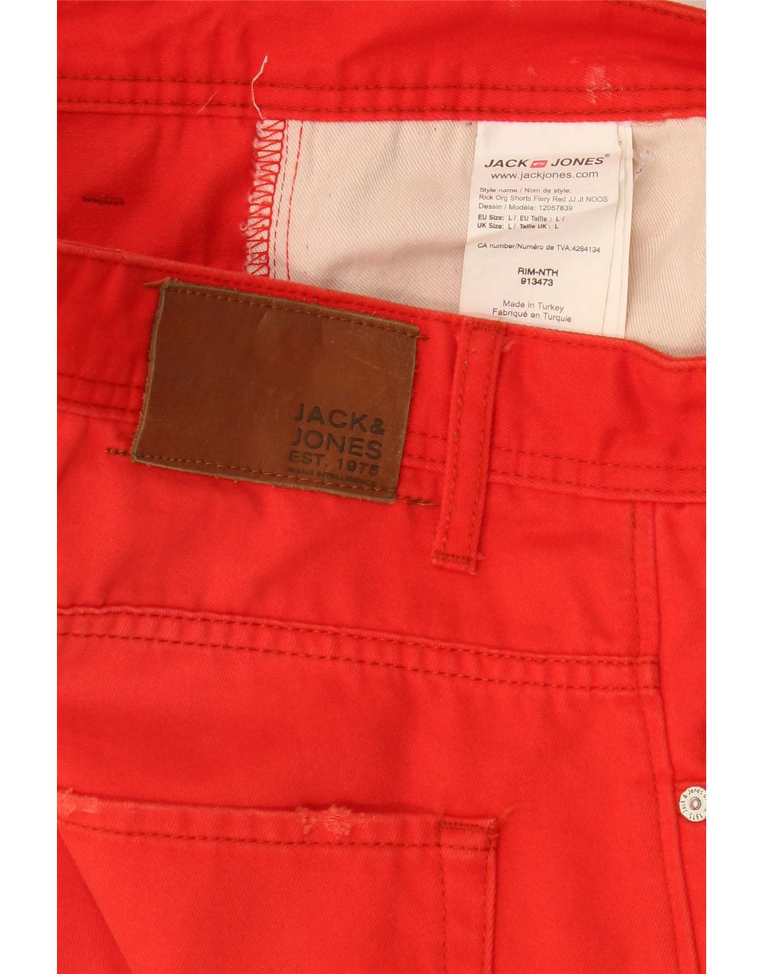 Jack & Jones Short en Jean Homme Large W34 Rouge Coton