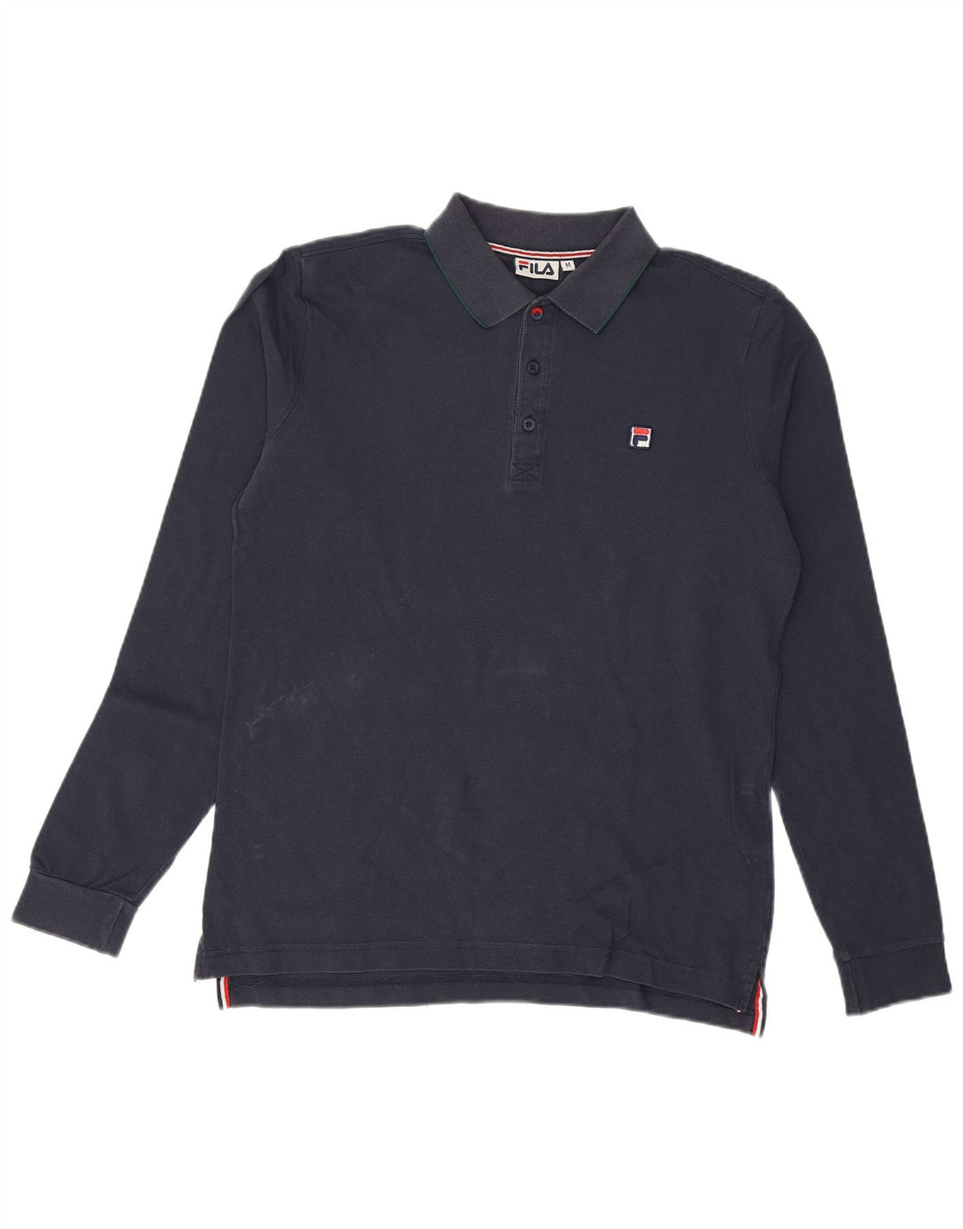FILA Polo à Manches Longues Homme Bleu Marine Moyen Coton