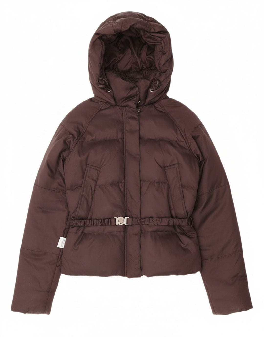 Benetton Veste matelassée à capuche pour femme UK 10 Small Marron Hiver
