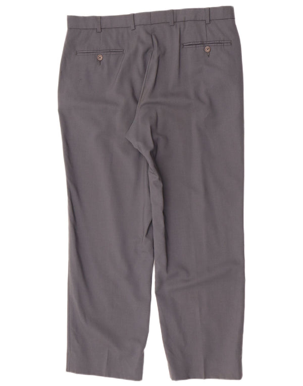 Marks & Spencer Pantalon de Costume Droit Homme W36 L29 Gris Laine Vierge