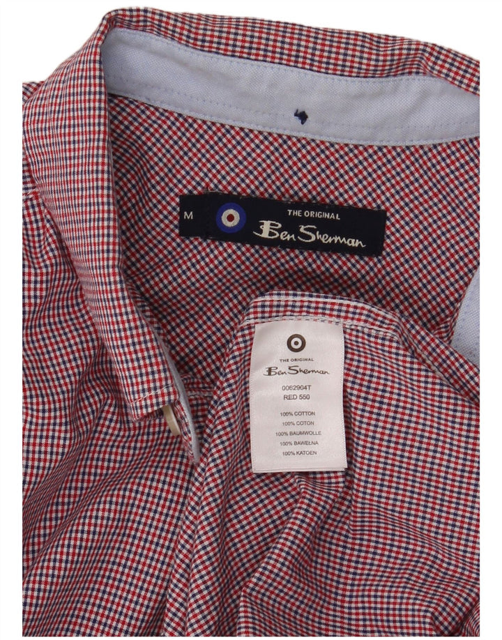 Ben Sherman Chemise Homme Coton à Carreaux Rouge Moyen