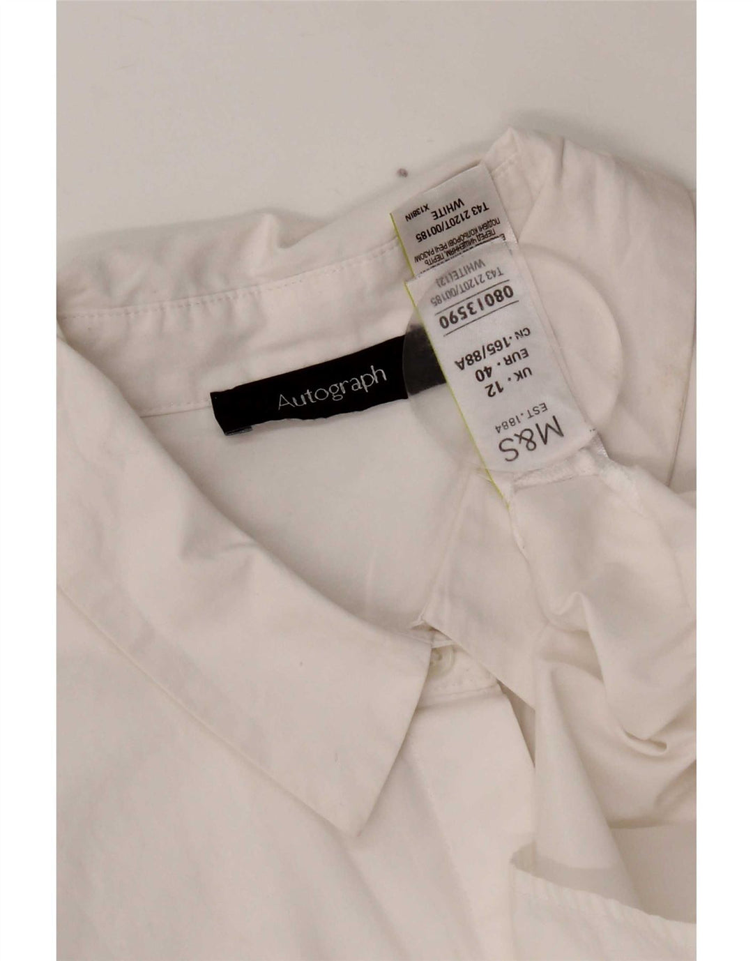 Marks & Spencer Chemisier autographe pour femme UK 12 en coton blanc moyen