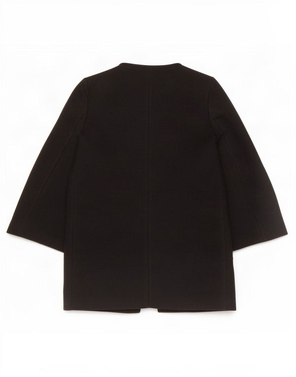 Zara Femme Pardessus UK 10 Petite Laine Noire