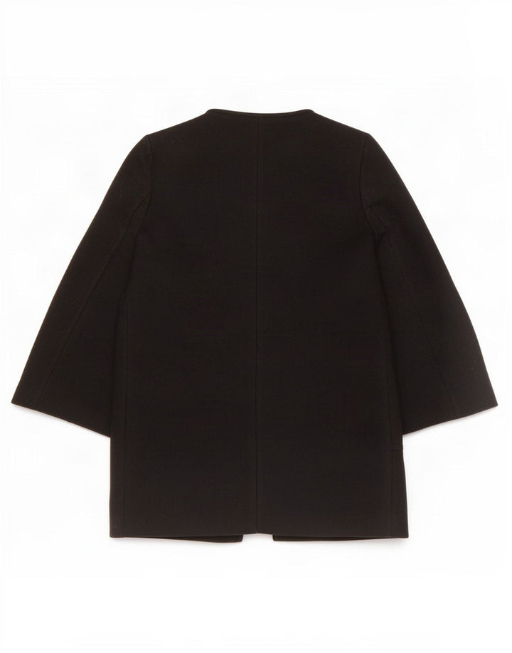 Zara Femme Pardessus UK 10 Petite Laine Noire
