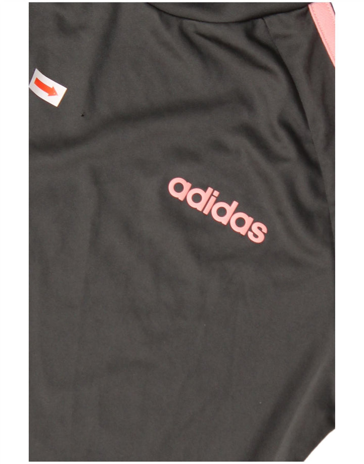 ADIDAS Girls T-Shirt Top 9-10 Years Grey Polyester