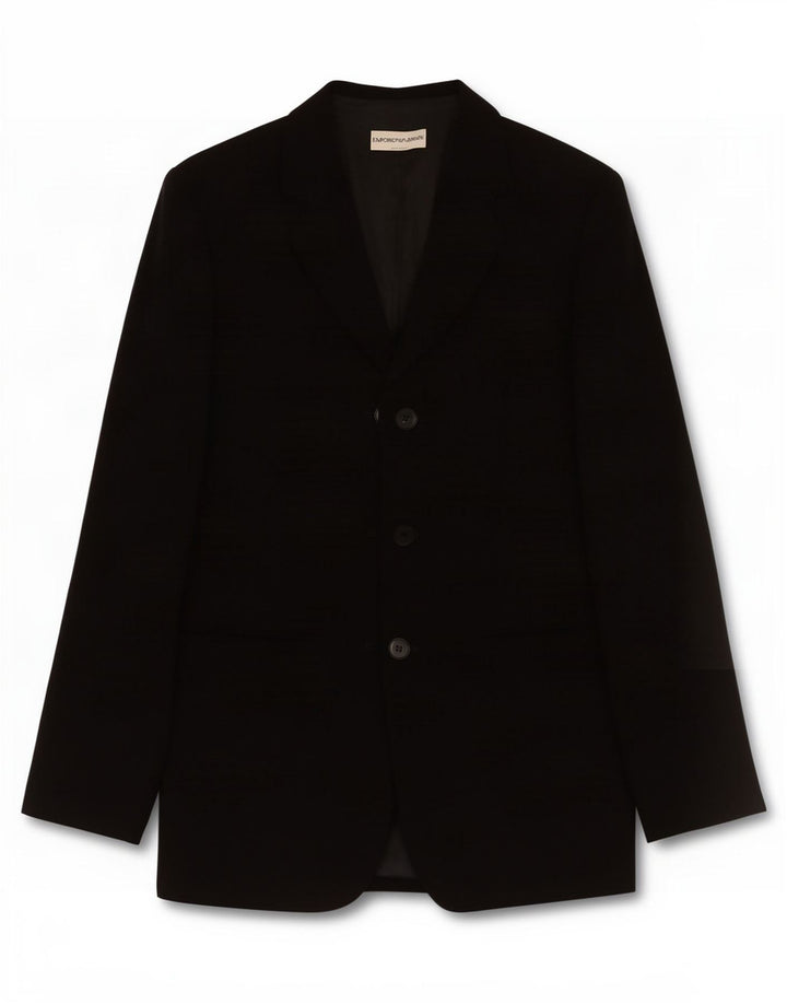 Emporio Armani Veste Blazer 3 Boutons Femme IT 40 Petit Noir Polyester