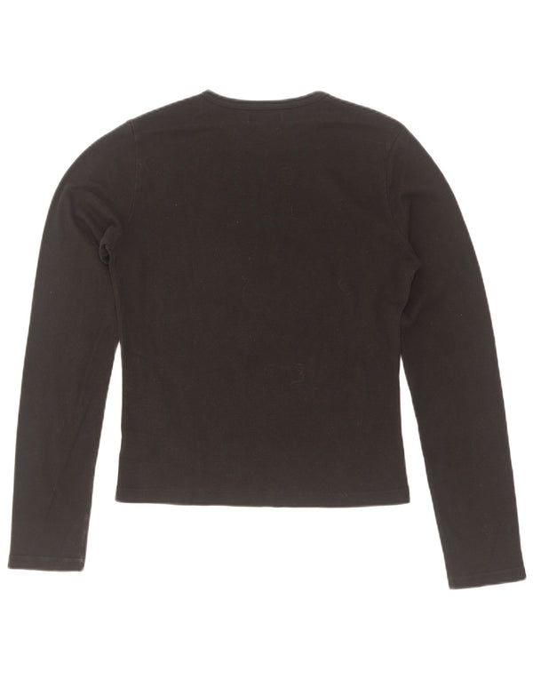 Onyx Womens Crop Top Manches Longues UK 14 Grand Coton Noir