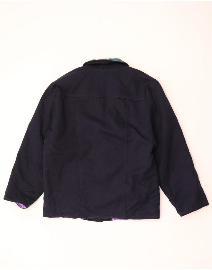 vintage Femme 2 Bouton Blazer Veste IT 44 Bleu Marine Moyen Colourblock