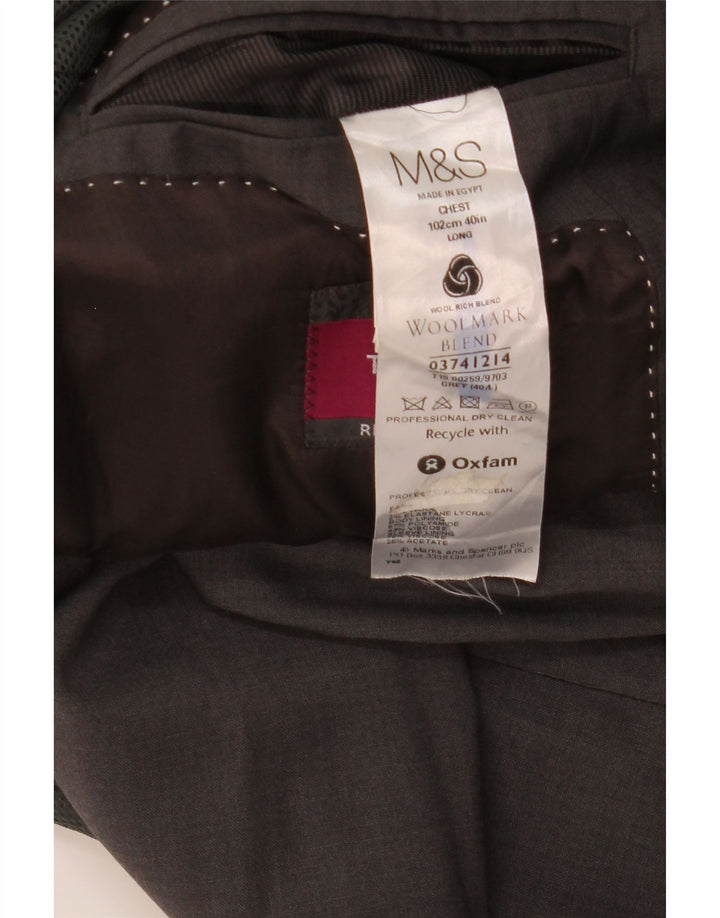 Marks & Spencer Veste blazer à 2 boutons pour homme UK 40 laine gris moyen