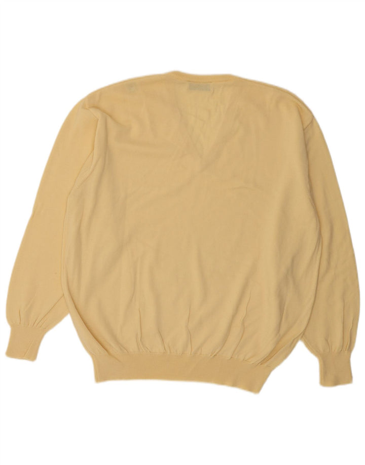 Supermaglia Pull Col V Homme Laine Jaune Moyen