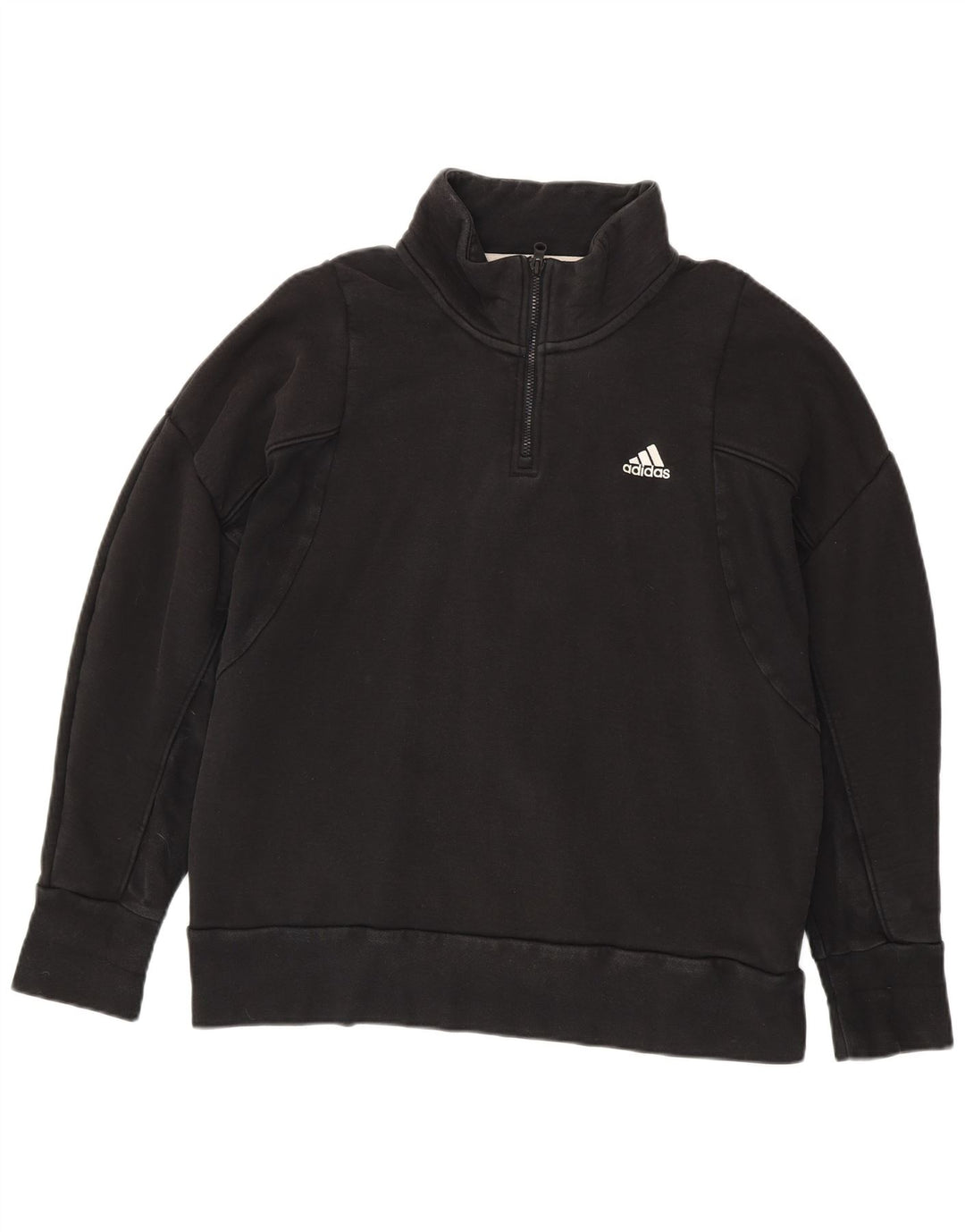 Adidas Sweat-shirt à col zippé pour homme Grand coton noir